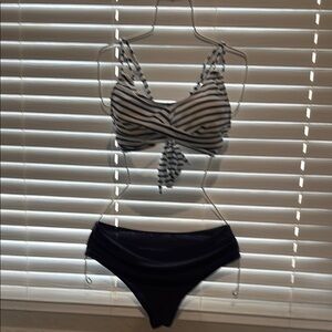Striped Navy Bikini Set